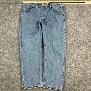 Wrangler Jeans Mens Size 36x28 Blue Straight Leg Classic 5-Pocket Denim Pants